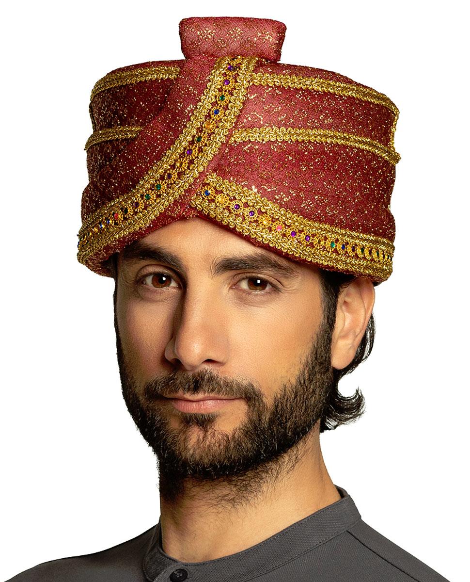 Deluxe Sultan Turban Costume Hat in Burgundy by Boland 81031 | Karnival ...