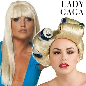 Lady Gaga fancy dress costume wigs for adults available here at Karnival Costumes online party shop