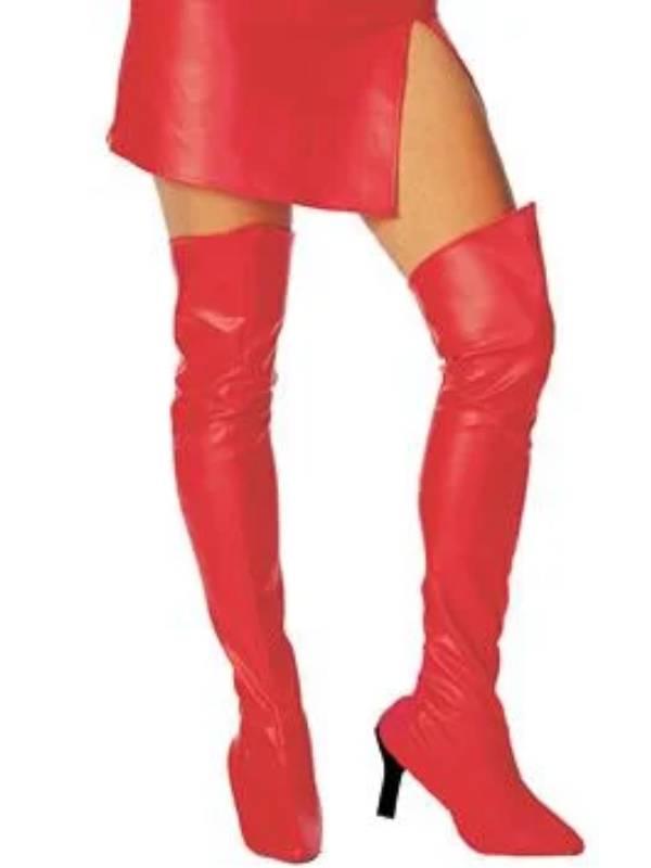 Luscious Red Faux Leather Thigh-High Boot Tops by Rubies 0863 available here at Karnival Costumes online party shop