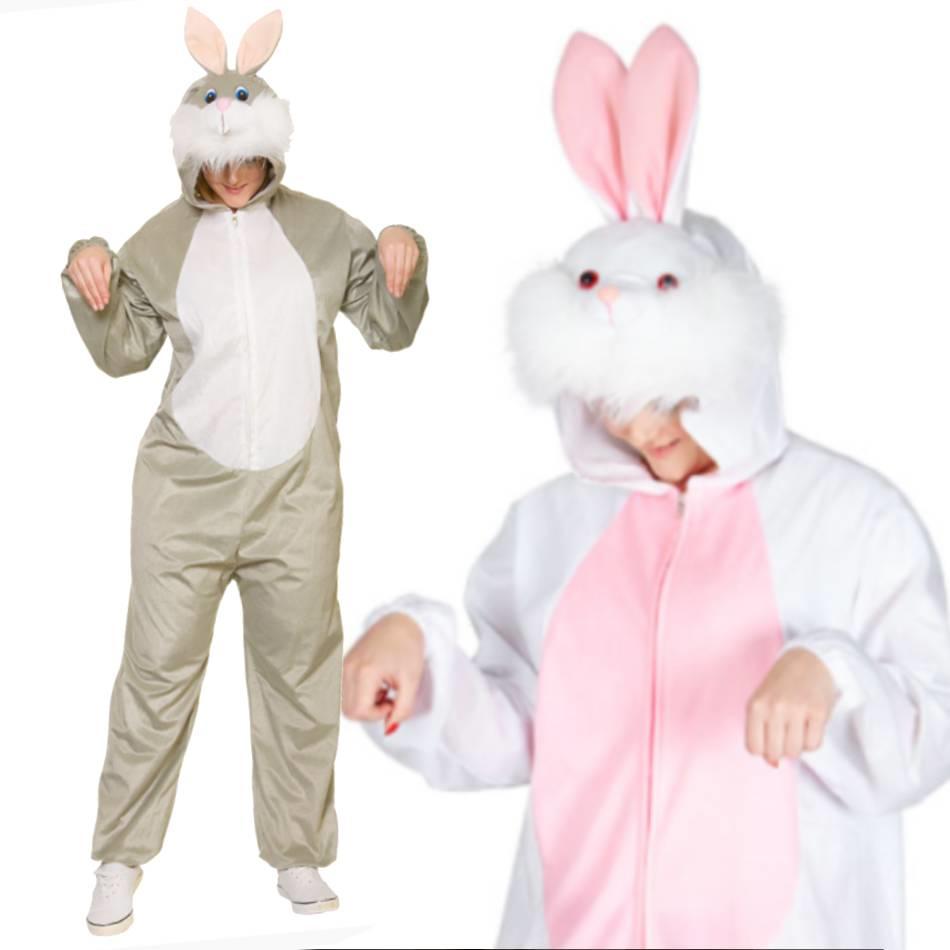 Plush Easter Bunny Costumes in Grey or White for adults by Wicked AA-8925 / AA-8943 available here at Karnival Costumes online party shop