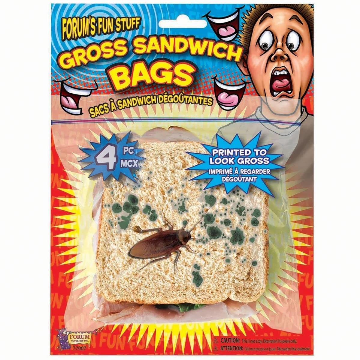 Gross Out Sandwich Bags by Forum Novelties 77007 available here at Karnival Costumes online party shop