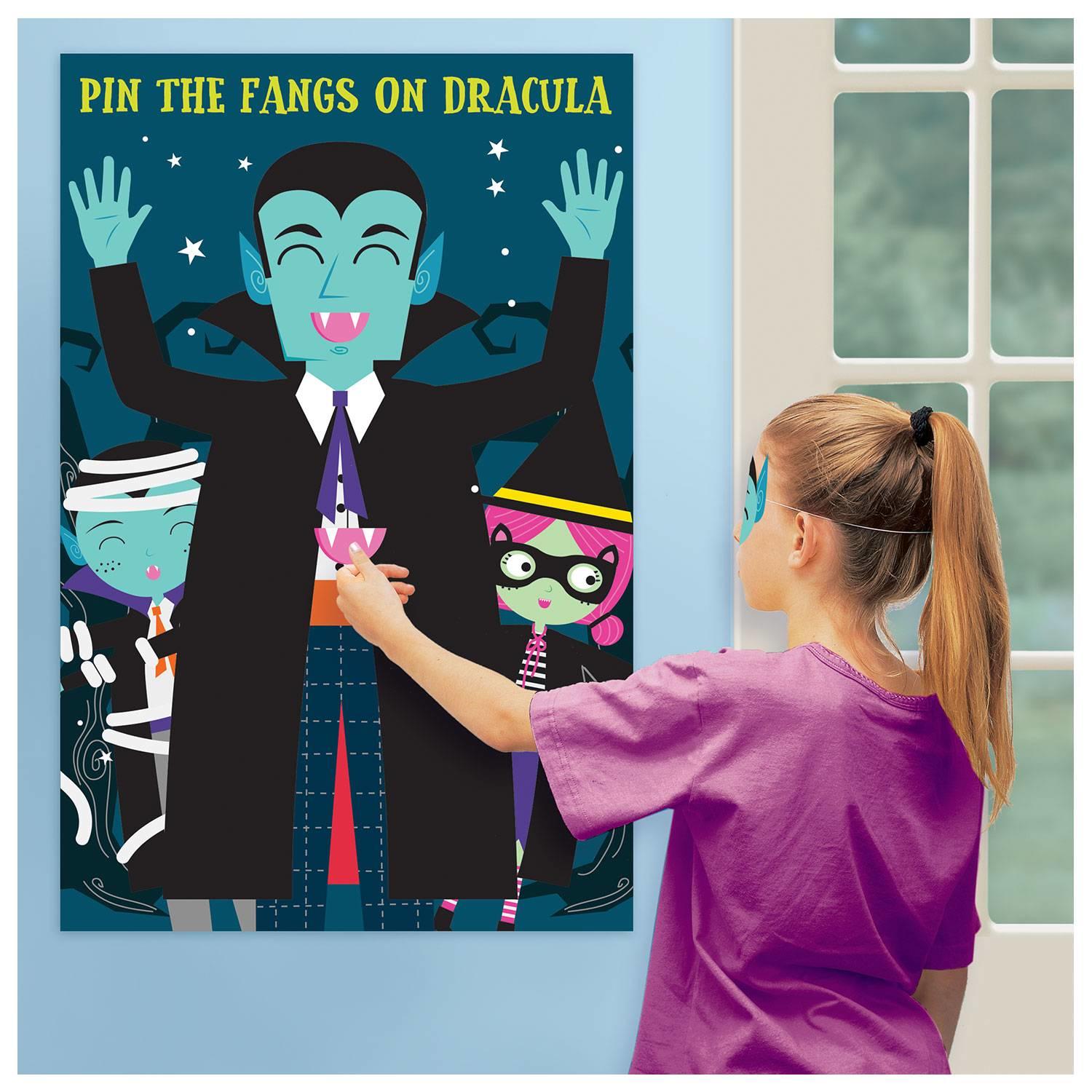 Pin the Fangs on Dracula Halloween Party Game by Amscan 9912221 available here at Karnival Costumes online party shop