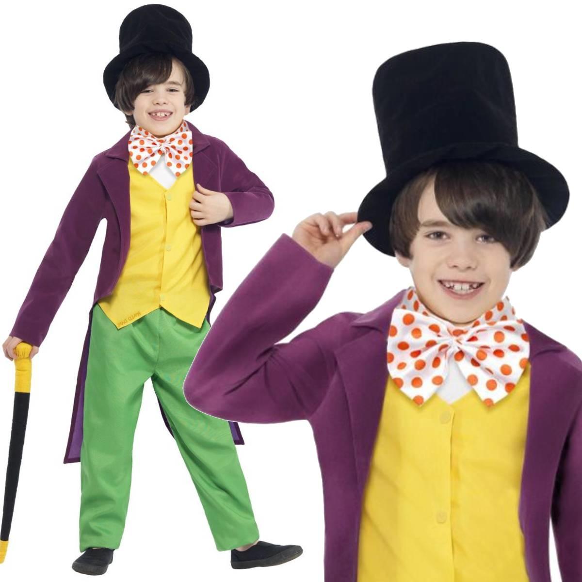 Official Willy Wonka Fancy Dress Costume for Boys by Smiffys 27141  available in sizes medium and large from Karnival Costumes