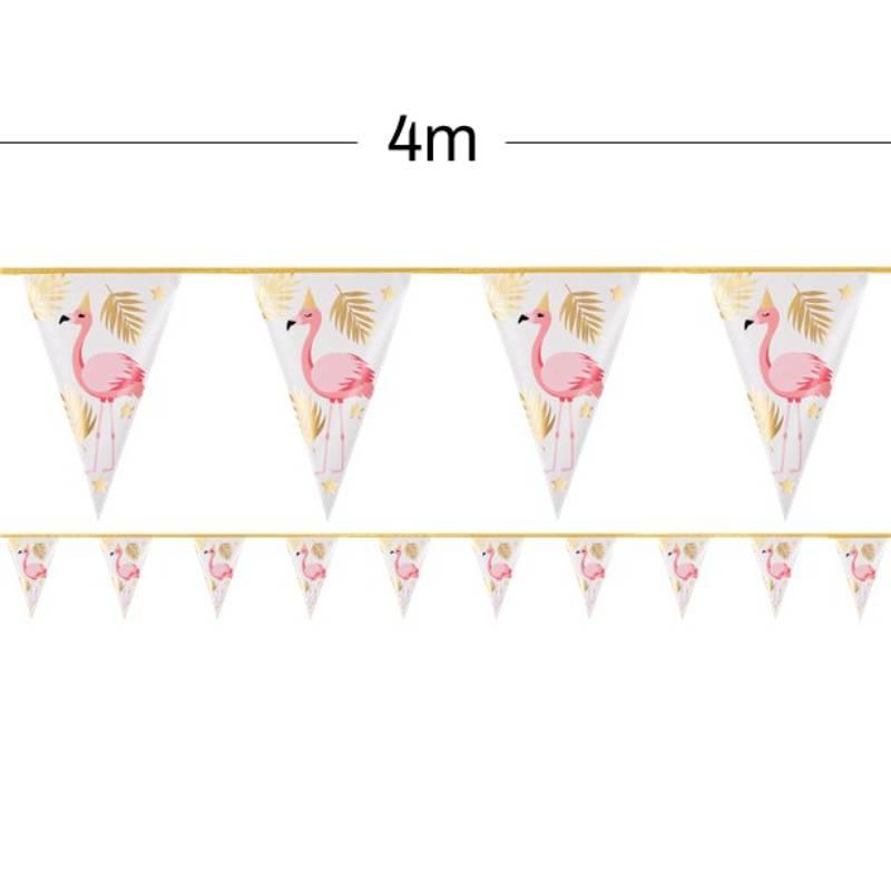 4m Flamingo Gold Foil Party Bunting by Boland 52550 available here at Karnival Costumes online party shop