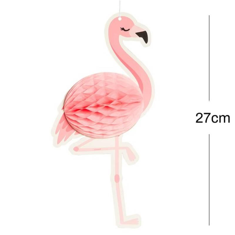 27cm tall Flamingo Honeycomb Decoration by Boland 52544 available here at Karnival Costumes online party shop