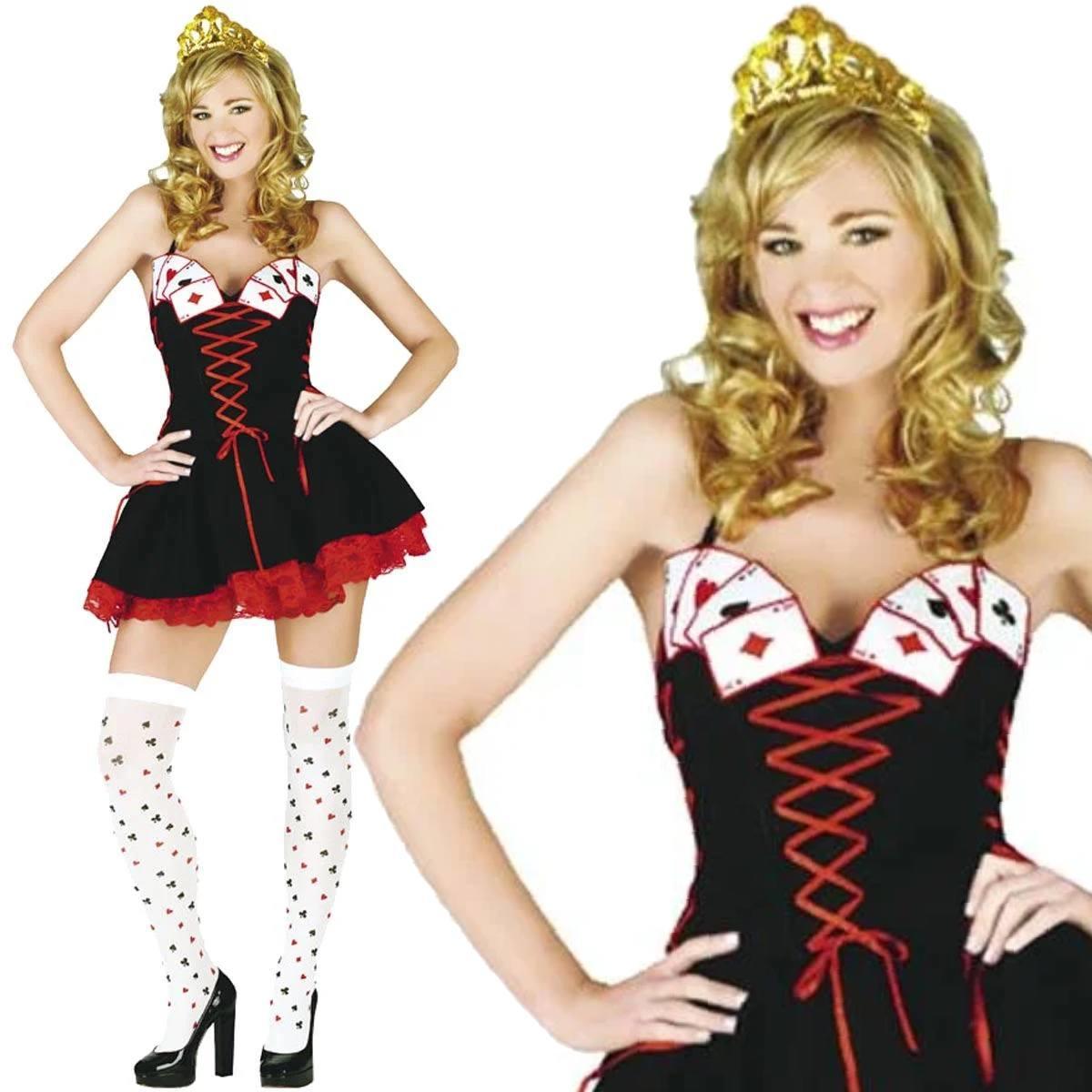 Lady's Queen of Cards Casino Costume by Classified GW2361 available here at Karnival Costumes online party shop