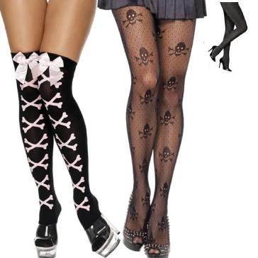 Pirate costume themed hosiery including stockings, pantyhose tights, socks and more. Great selection available here at Karnival Costumes online party shop