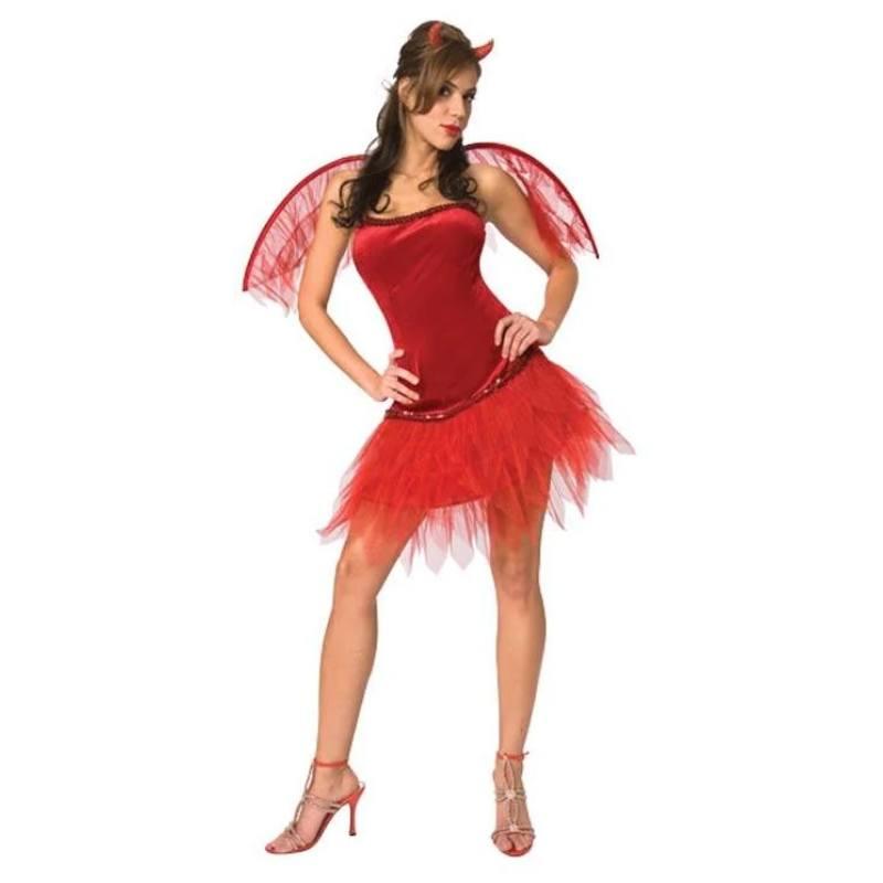 Devil Lady Black Adult Costume Female Uk Size 10 14 main image 1