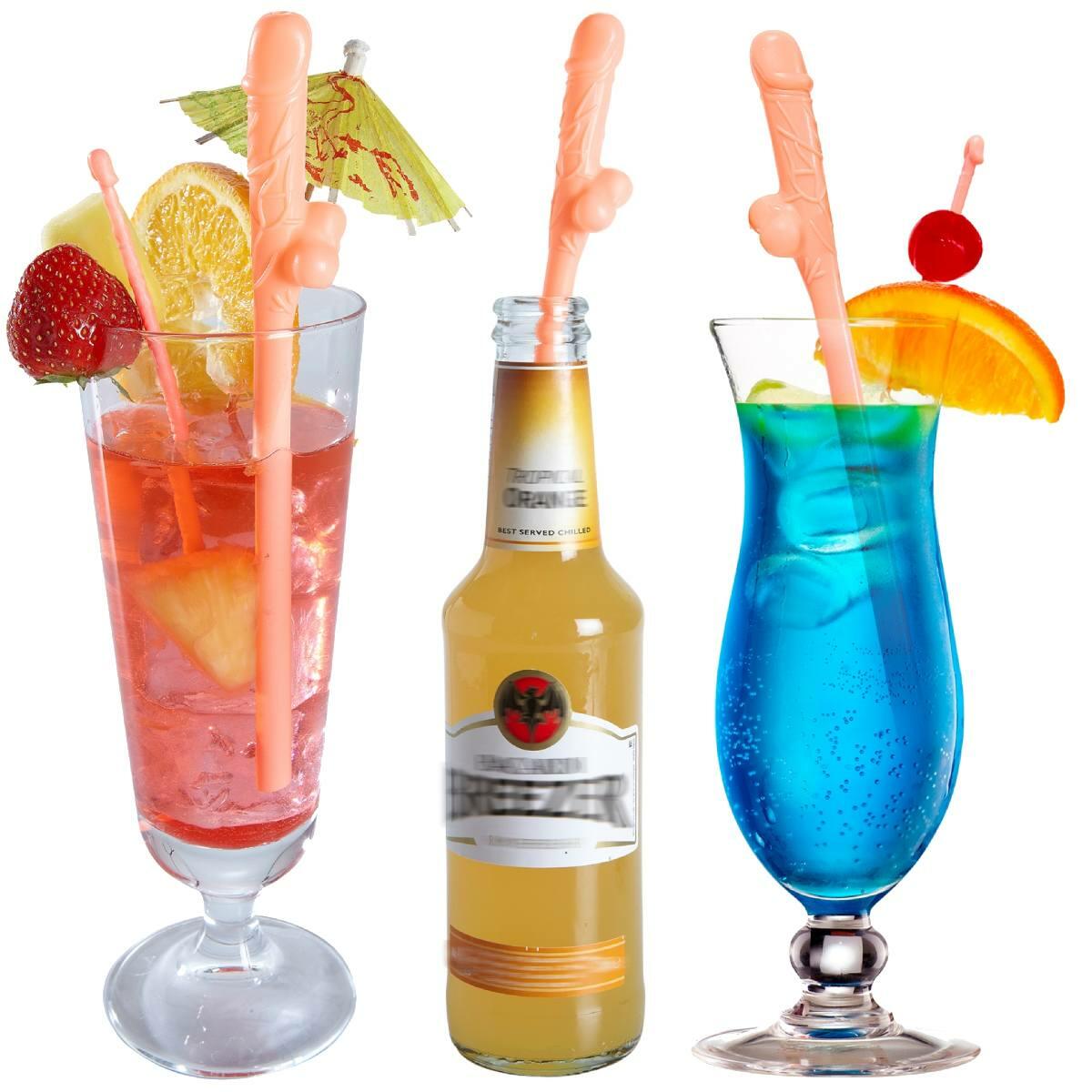 Pk6 Hen Night Dicky Straws by Widmann 9603D available here at Karnival Costumes online party shop