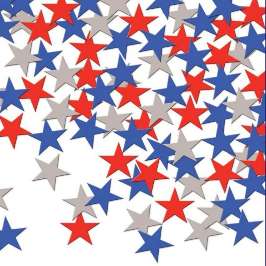 Patriotic Red, White and Blue Star Shaped Fanci-Fetti by Beistle 50621 available here at Karnival Costumes online party shop