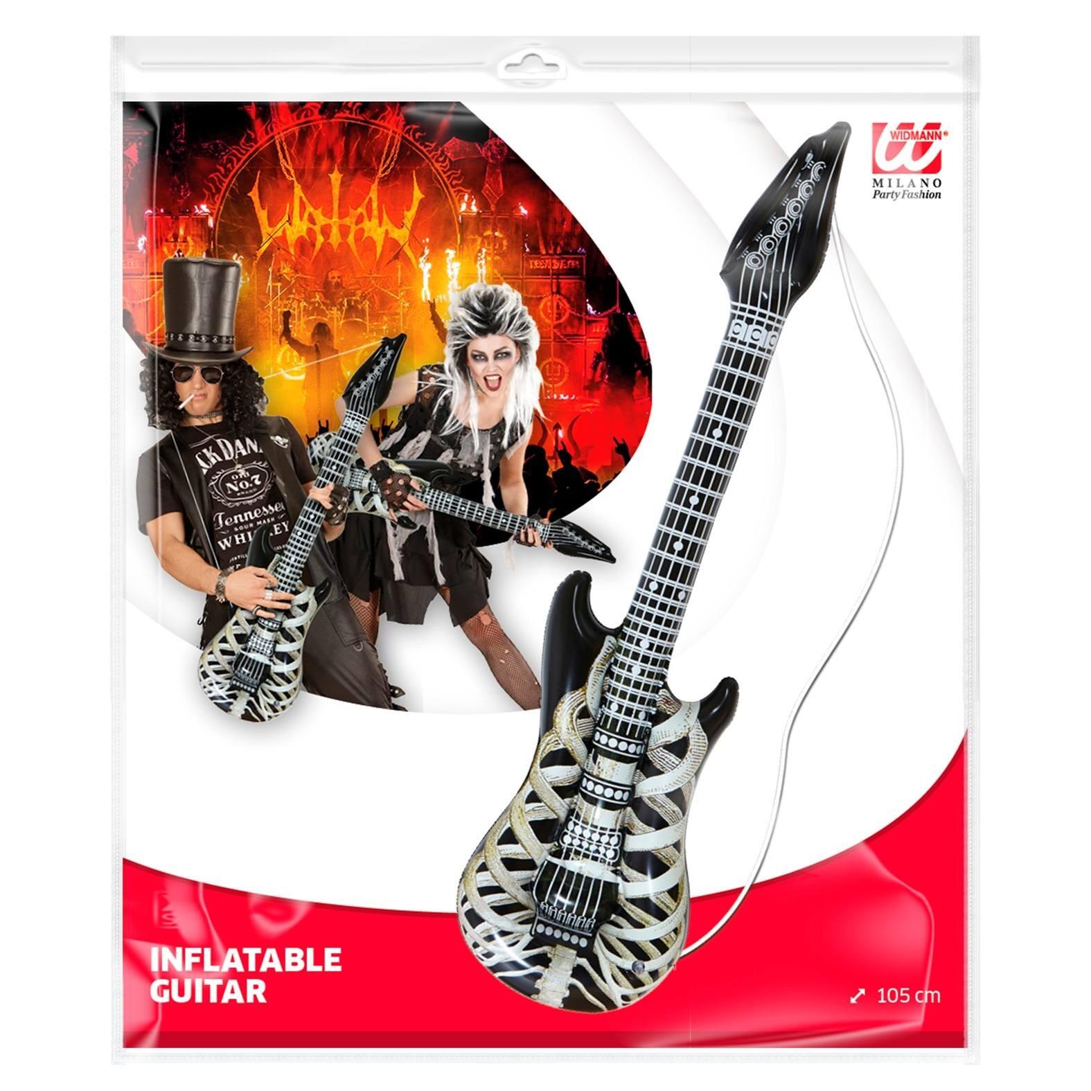 Packaging for our Inflatable Skeleton Guitar by Widmann 04753 and available here at Karnival Costumes online Halloween store