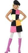 1960's Groovy Girl costume by Smiffys 37070 available here at Karnival Costumes online party shop