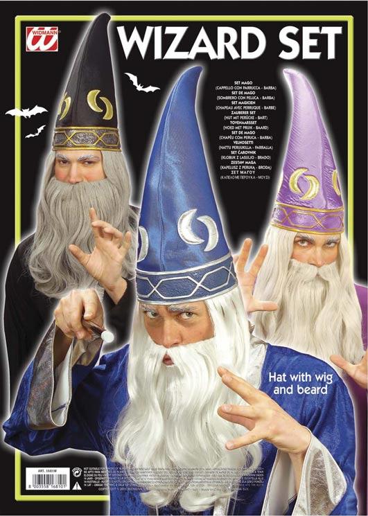 Wizard's Hat with Beard and Wig