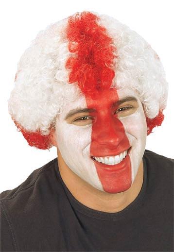 England Supporter's Wig - White with St George Cross