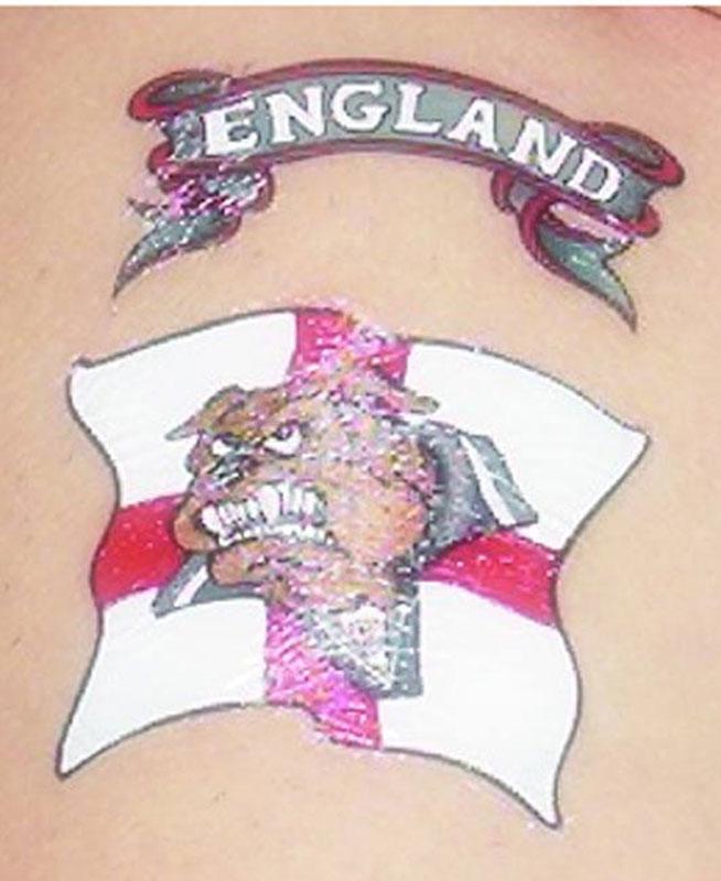 Tattoo Cross of St George Flag with British Bulldog