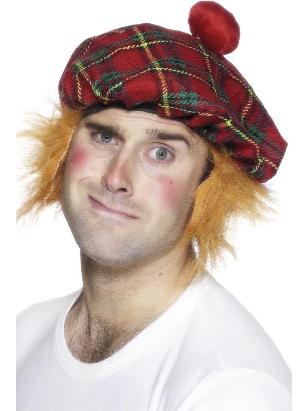 Tam O Shanter with Hair by Smiffys 25251 available from a collection of Scots themed costume accessories here at Karnival Costumes online party shop