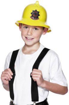 Firefighter's Yellow Helmet for Children by Smiffys 26116 available from a selection here at Karnival Costumes online party shop