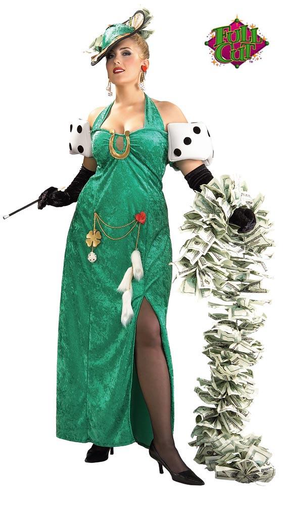 Casino Lady Luck Fancy Dress Costume - Full Cut