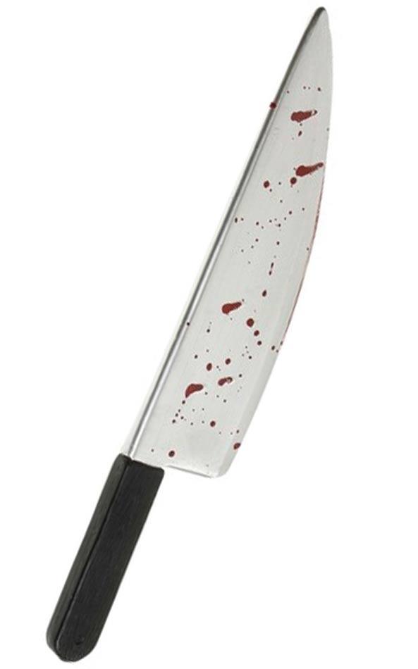 Blood Splattered Knife - 49cm in length by Widmann 8601C available here at Karnival Costumes online Halloween party shop