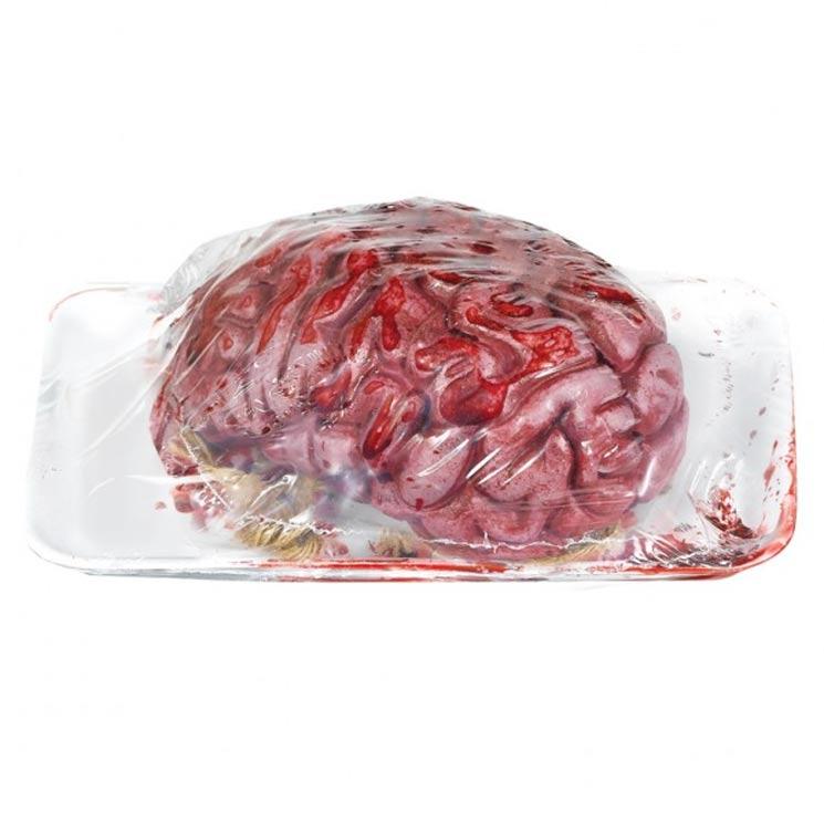 Meat Market Brain on a White Tray
