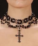 Gothic Beaded Necklace with Beaded Pendant