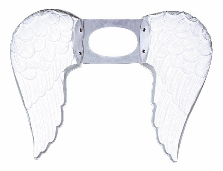 Children's Angel Wings in White Plastic by Widmann 2036N available here at Karnival Costumes online Christmas party shop