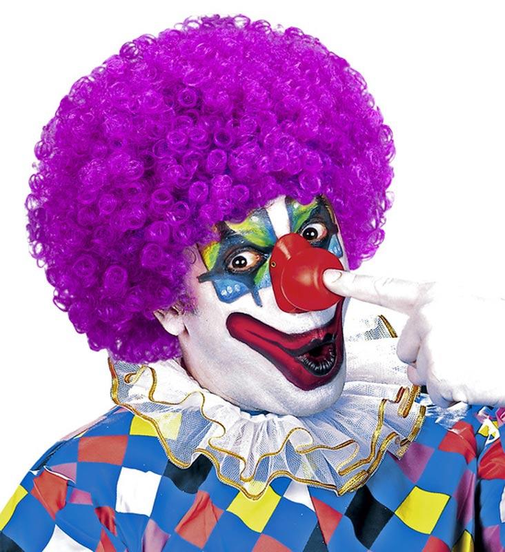 Clown' Purple Afro Wig short and curly style by Widmann 60048 available here at Karnival Costumes online party shop