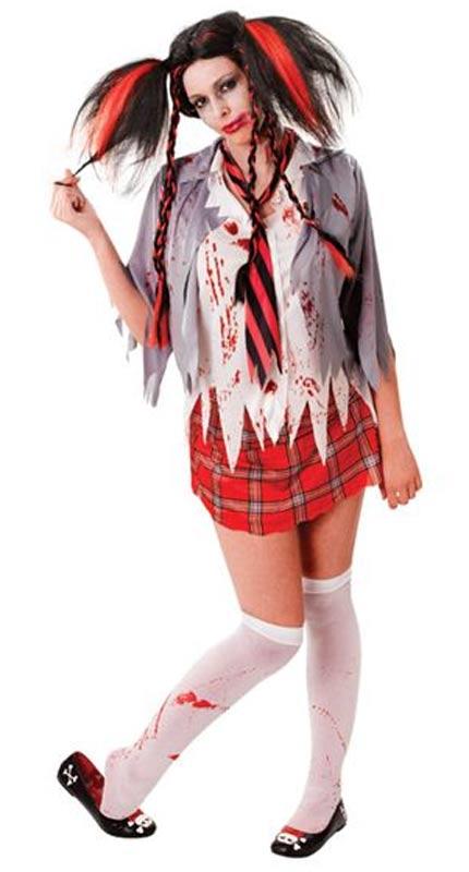 High School Horror Schoolgirl Zombie Fancy Dress Costume
