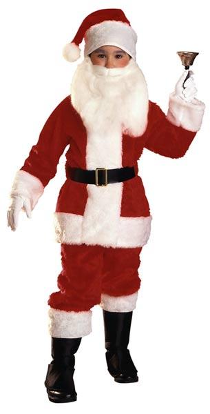 Boy's deluxe plush Santa Claus fancy dress costume by Rubies 10125 available here at Karnival Costumes online party shop