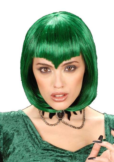 Gothic Vamp Wig - Green & Black