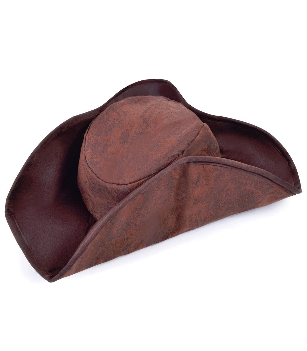 Distressed Suede Caribbean Pirate Hat in Brown BH360 available here at Karnival Costumes online party shop