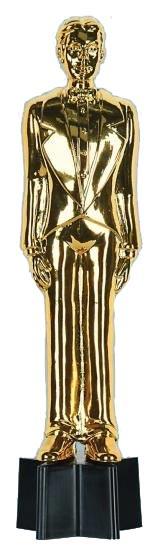 Hollywood Movie Award Male Statuette - 9" tall by Beistle 50285 available in the UK here at Karnival Costumes online party shop