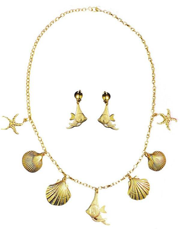 Mermaid Jewellery Set in Fish and Shells deign by Widmann 4997S available here at Karnival Costumes online party shop