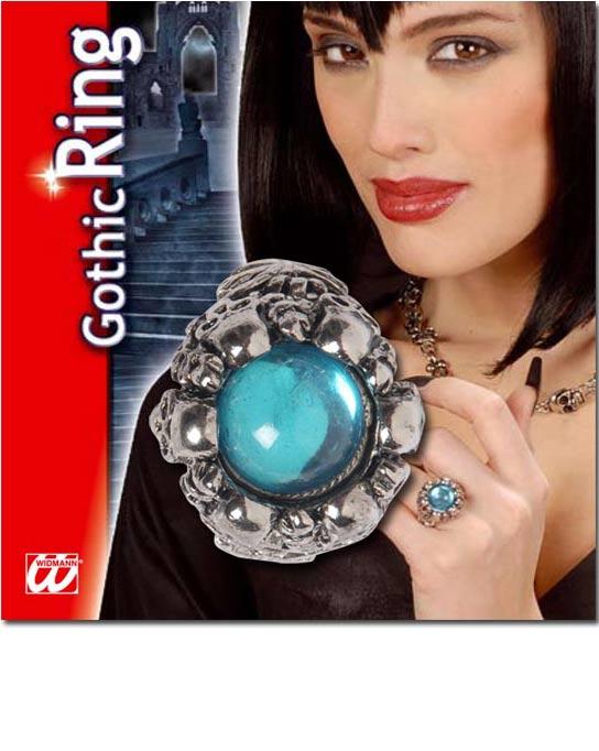 Gothic Turquise Gemstone Ring - Halloween Jewellery