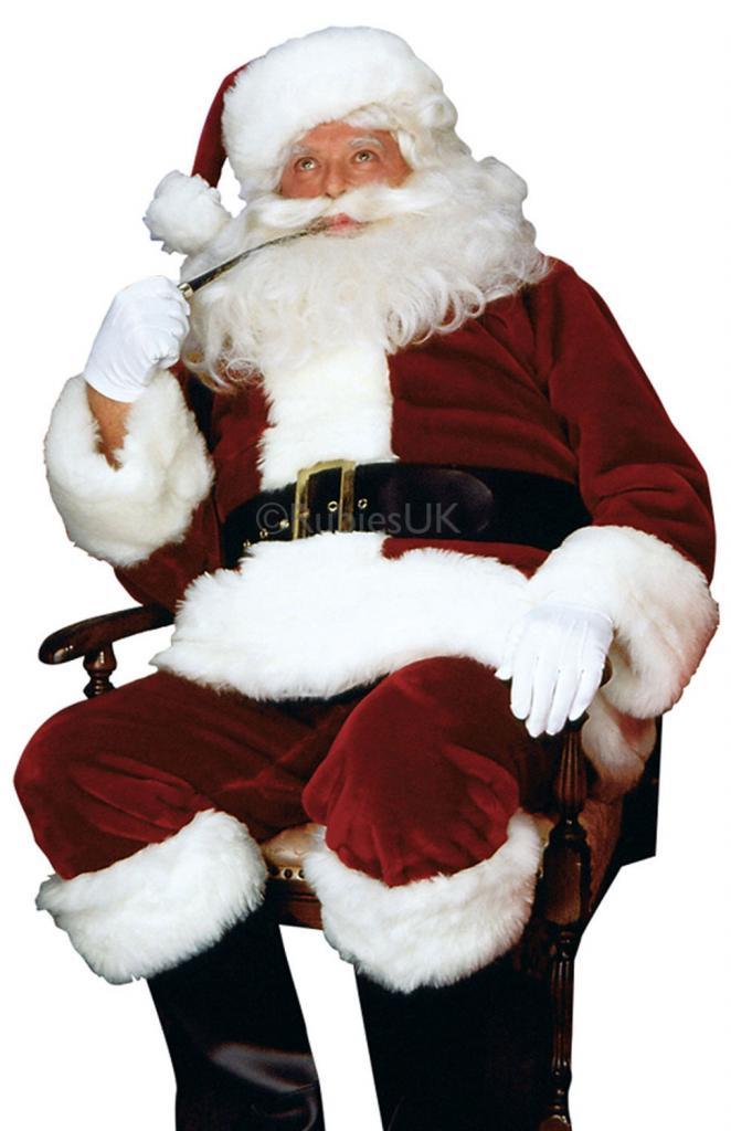 Crimson Plush Imperial Santa Suit by Rubies 2393 in Stndard size to 48" chest available here at KarnivaL Costumes online Christmas Shop
