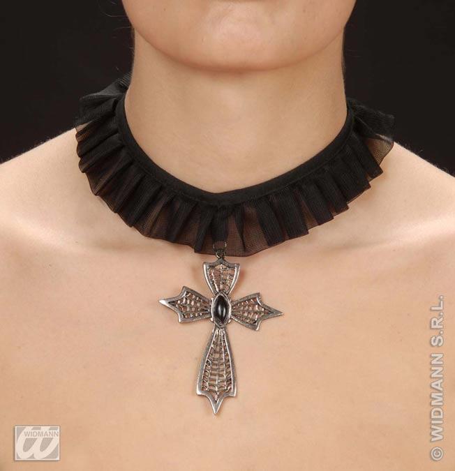 Gothic Cross Choker Halloween Jewellery