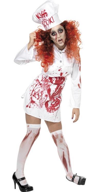 Hell's Kitchen Zombie Chef costume for women by Smiffys 35864 and available from Karnival Costumes
