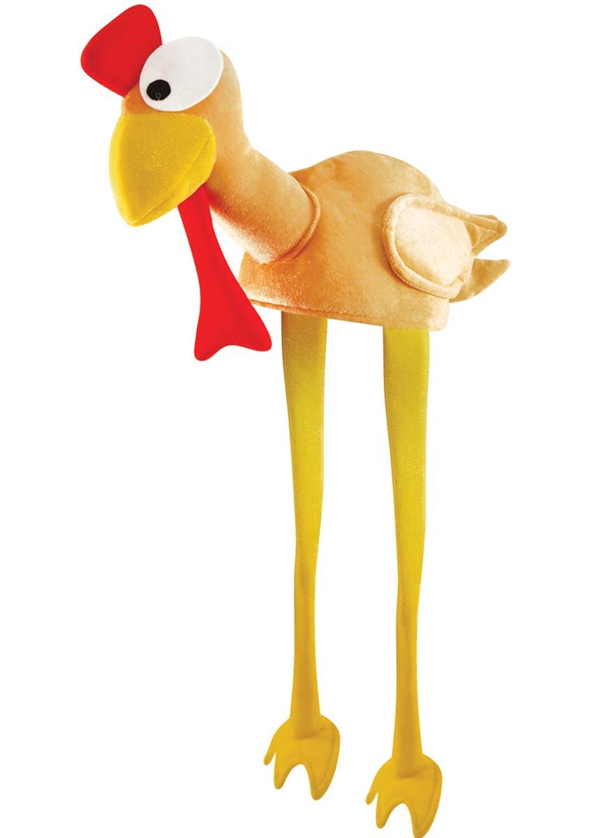 Christmas or Thanksgiving novelty hat adult turkey hat with long legs by Henbrandt W00099 available from a collection here at Karnival Costumes online party shop