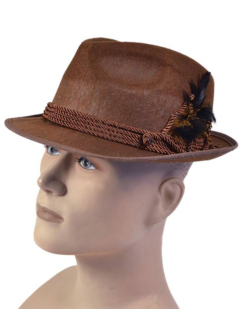 Felt Oktoberfest Hat with Feathers Bavarian Trenker Hat by Bristol Novelties BH574 available here at Karnival Costumes online party shop