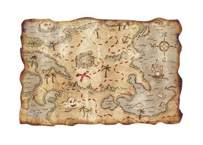 Plastic Pirate Map from a huge collection of Pirate Costume accessories at Karnival Costumes your fancy dress specialists