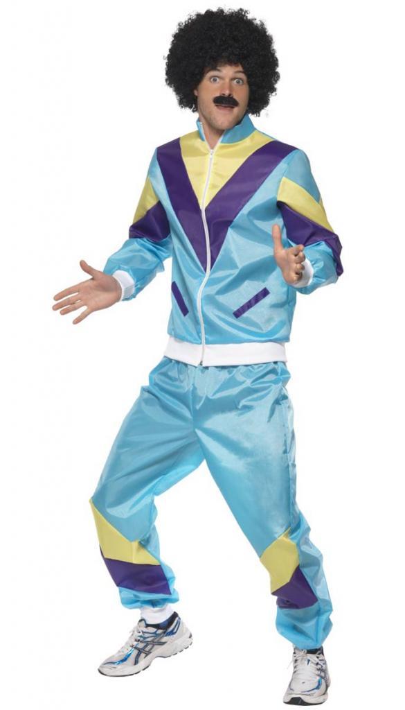 80s Shell Suit Fancy Dress Costume for Men by Smiffys 39298 from a collection of historical fancy dress available here at Karnival Costumes online party shop