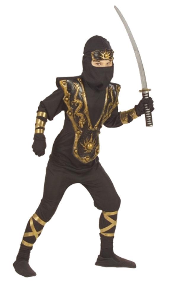 Golden Dragon Ninja Fancy Dress Costume from Widmann 5555 available at Karnival Costumes