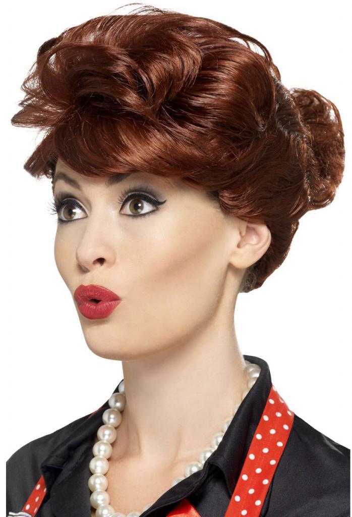 50s Housewife Wig in Auburn by Smiffys 43701 from Karnival Costumes online party shop
