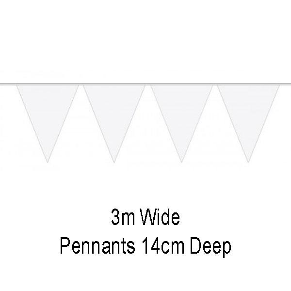 3m Mini Bunting in White by Folat 60121 and available in the UK from Karnival Costumes