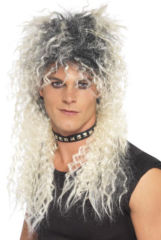 Long tousled Hard Rocker Two Tone Blonde wig by Smiffys 42180 and available from Karnival Costumes