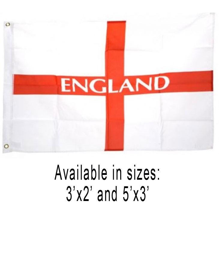 St George England Flag available in 2 sizes perfect for sports eventsa D8104 / D8106 and available from Karnival Costumes online party shop