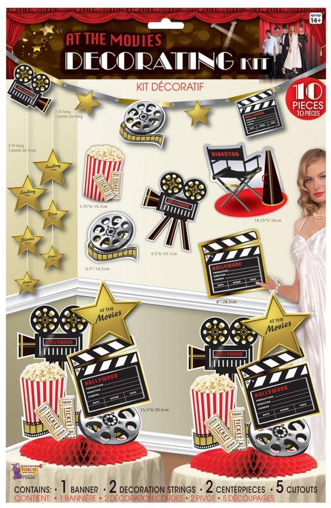 10pce Hollywood Party At the Movies Decoration Kit by Forum Novelties 75626 available in the UK from Karnival Costumes