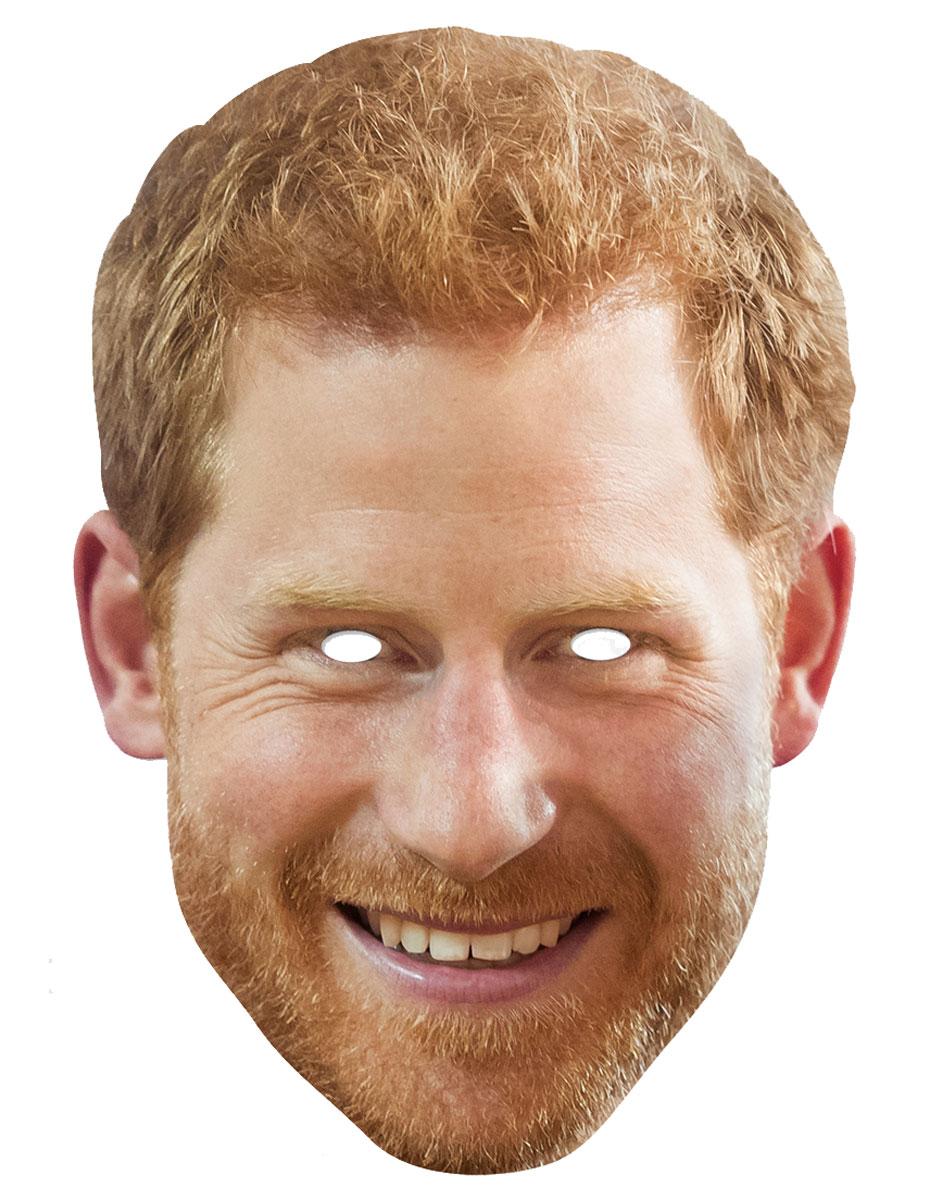 Fun loving Prince Harry Face Mask by Mask-erade HARRY02 available from a collection of royal masks at Karnival Costumes online party shop