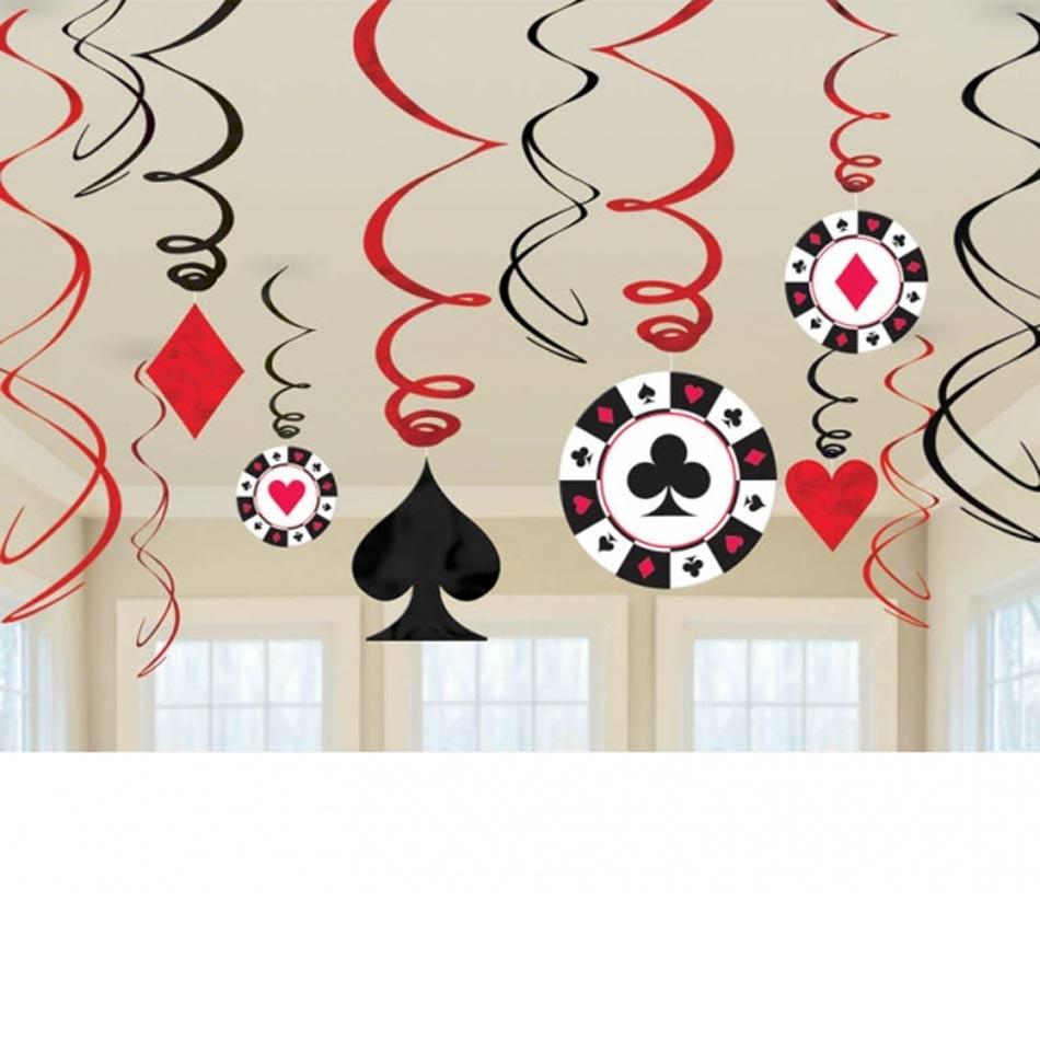 Pack of 12 Casino Place Your Bets Swirl Decorations by Amscan 671227 available from Karnival Costumes online party shop