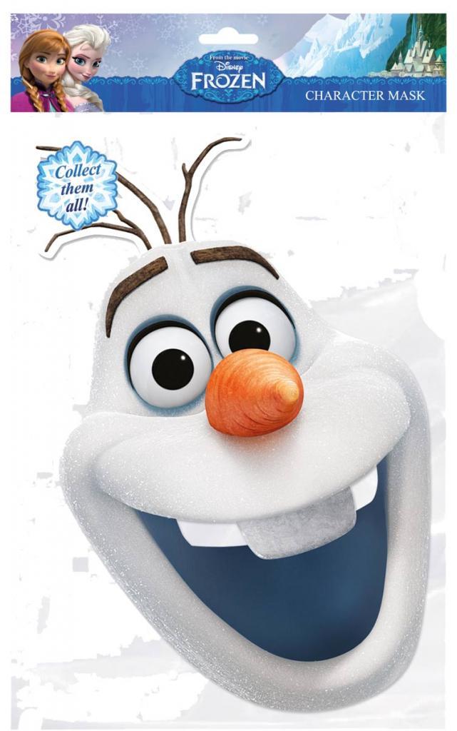 Frozen character Olaf Card Mask by Mask-arade OLAF001 available here at Karnival Costumes online party shop